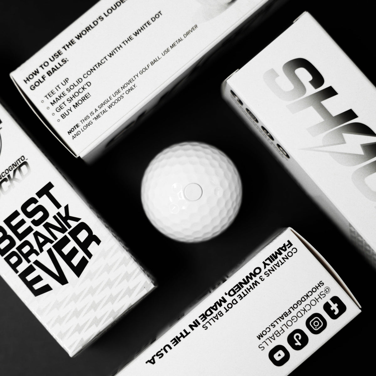 SHOCK'D Golf Balls | 3-Pack Prank Golf Balls